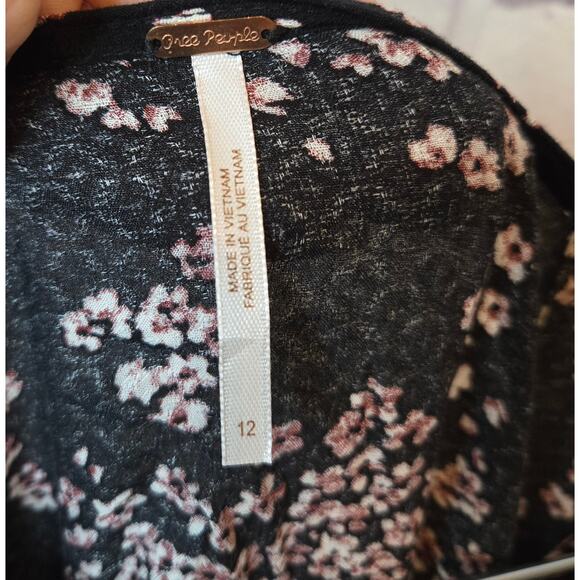 Free People backseat glamour maxi skirt black floral boho size 12 - Picture 8 of 8